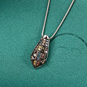 GP Trionfo Collection Multi Diamond 0.50 ctw Serpent Pendant Necklace in Rhodium Over Sterling Silver 20 Inches