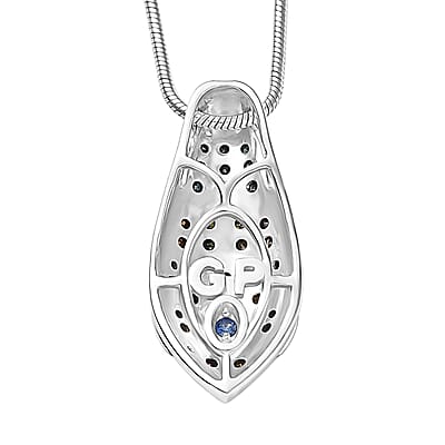GP Trionfo Collection Multi Diamond 0.50 ctw Serpent Pendant Necklace in Rhodium Over Sterling Silver 20 Inches