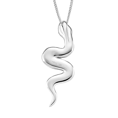 D'Joy Ceylon Blue Sapphire, Multi Gemstone Serpent Pendant Necklace in Rhodium Over Sterling Silver 2.00 ctw (18 Inches)