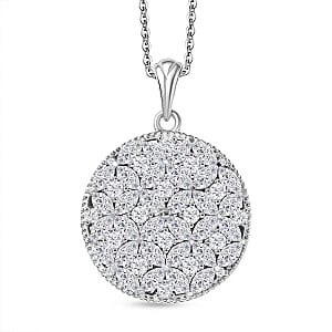 D'Joy Moissanite 5.43 ctw Pendant Necklace in Rhodium Over Sterling Silver 18 Inches