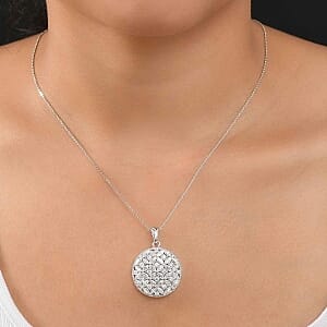 D'Joy Moissanite 5.43 ctw Pendant Necklace in Rhodium Over Sterling Silver 18 Inches