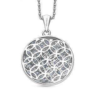 D'Joy Moissanite 5.43 ctw Pendant Necklace in Rhodium Over Sterling Silver 18 Inches