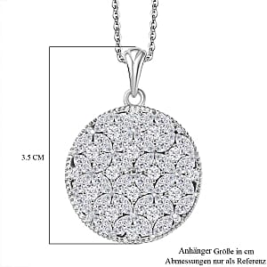 D'Joy Moissanite 5.43 ctw Pendant Necklace in Rhodium Over Sterling Silver 18 Inches