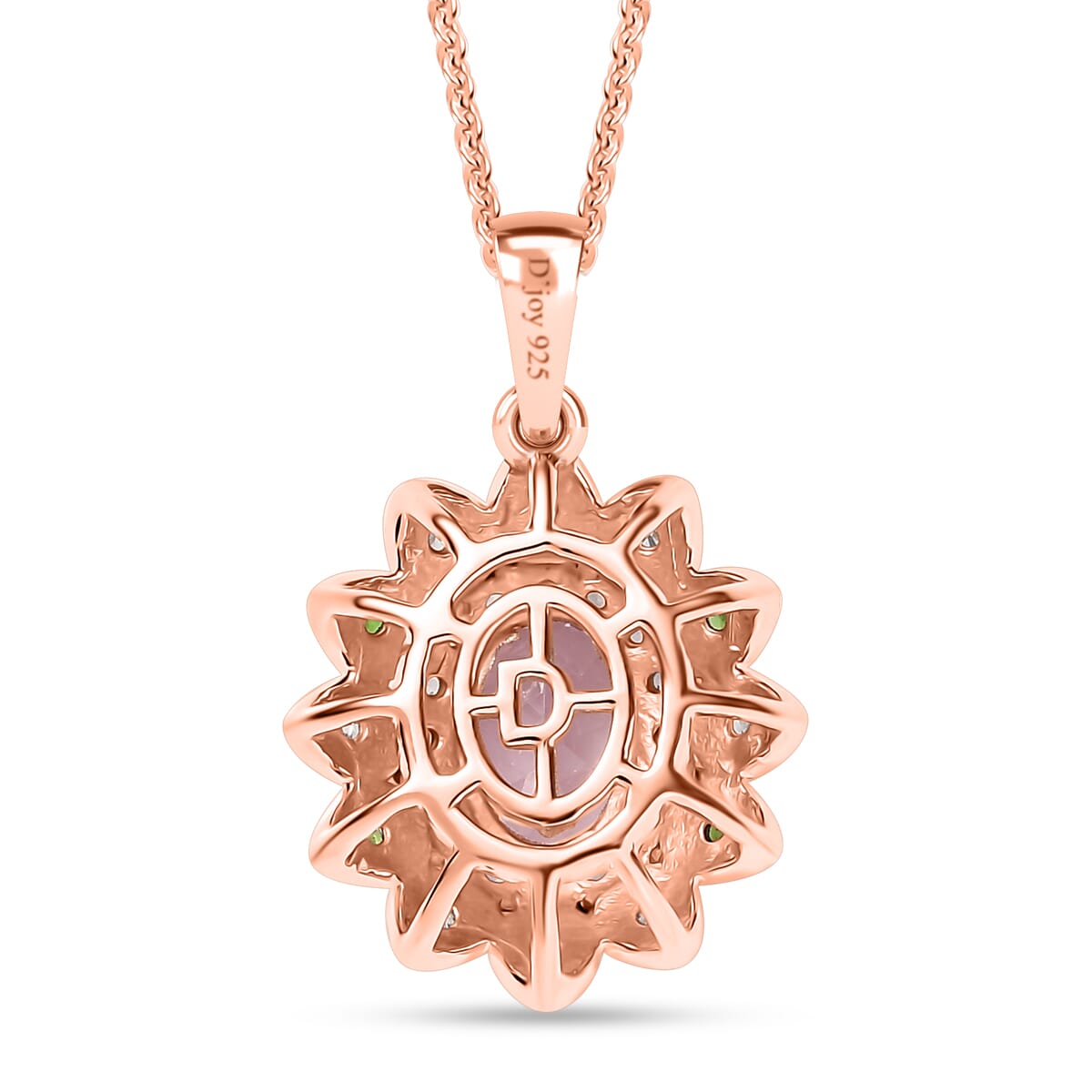 D'Joy Premium Martha Rocha Kunzite and Multi Gemstone 2.25 ctw Blooming Flower Pendant Necklace in 18K Vermeil Rose Gold Over Sterling Silver 20 Inches image number 4