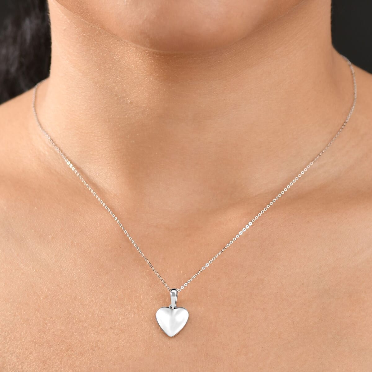Rhapsody 950 Platinum Heart Pendant Necklace 18 Inches 5.34 Grams image number 2