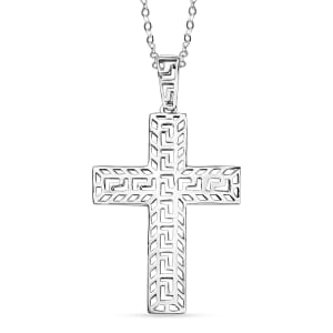 950 Platinum Sacred Mirage of Faith Cross Pendant Necklace 18 Inches 3.15 Grams