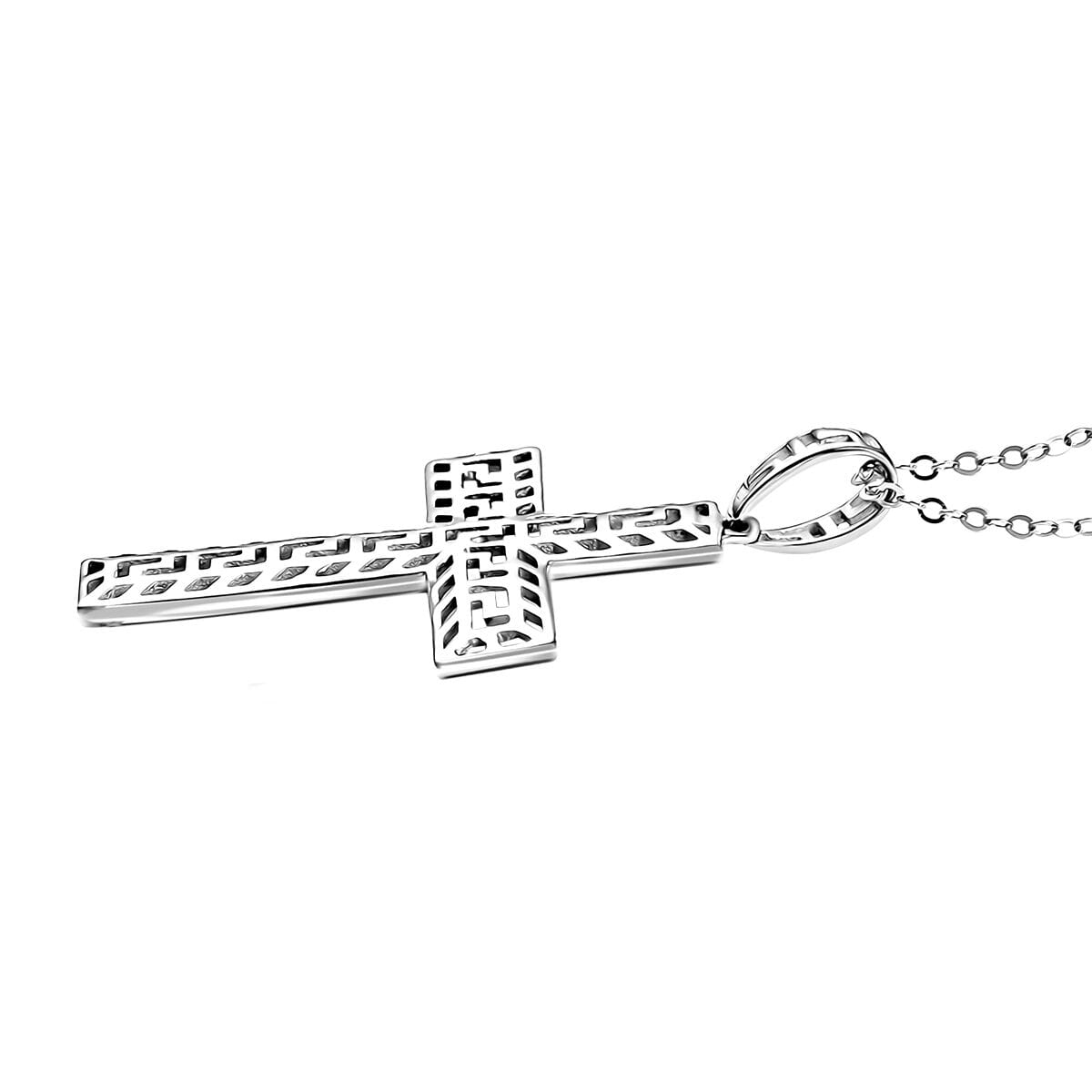 950 Platinum Sacred Mirage of Faith Cross Pendant Necklace 18 Inches 3.15 Grams image number 3