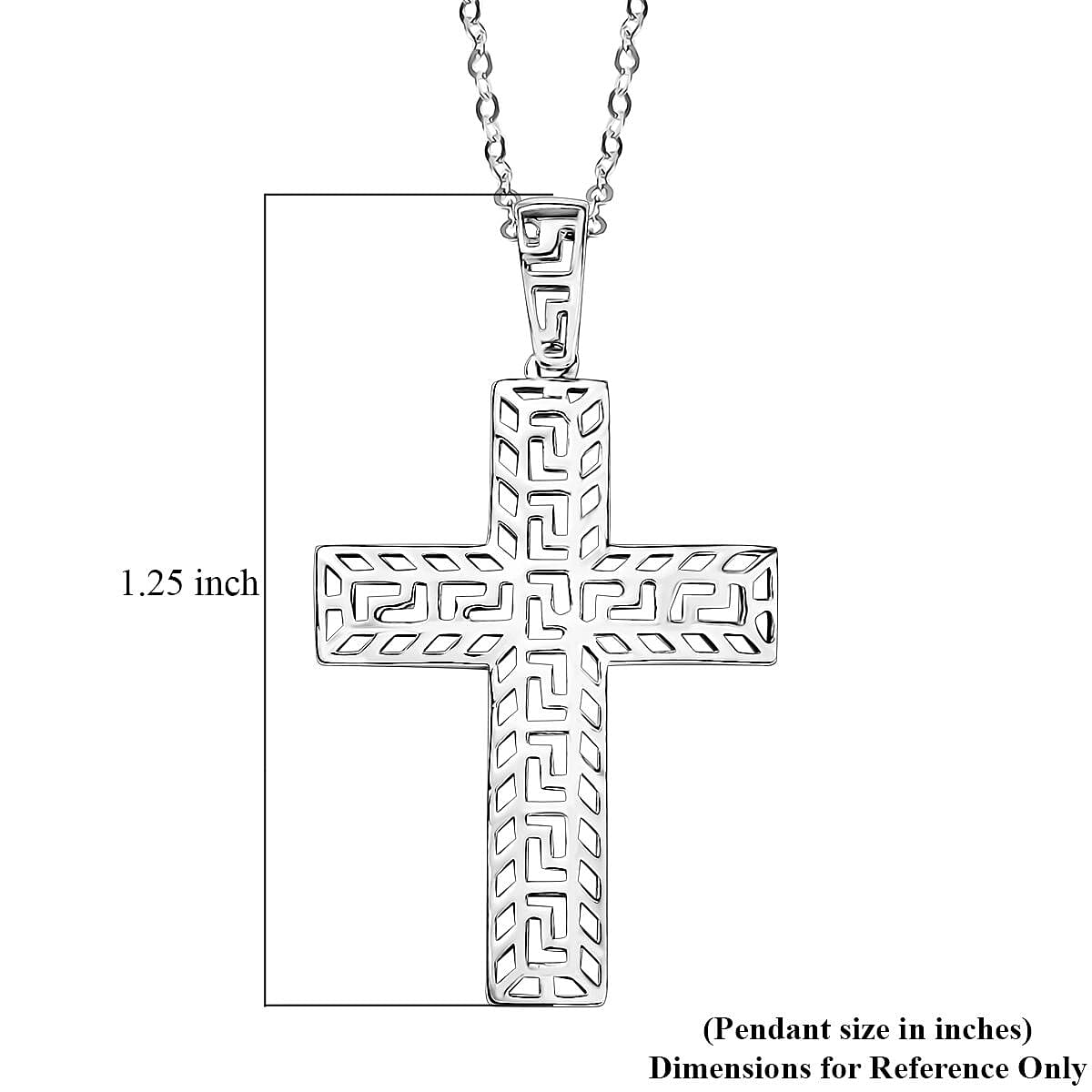 950 Platinum Sacred Mirage of Faith Cross Pendant Necklace 18 Inches 3.15 Grams