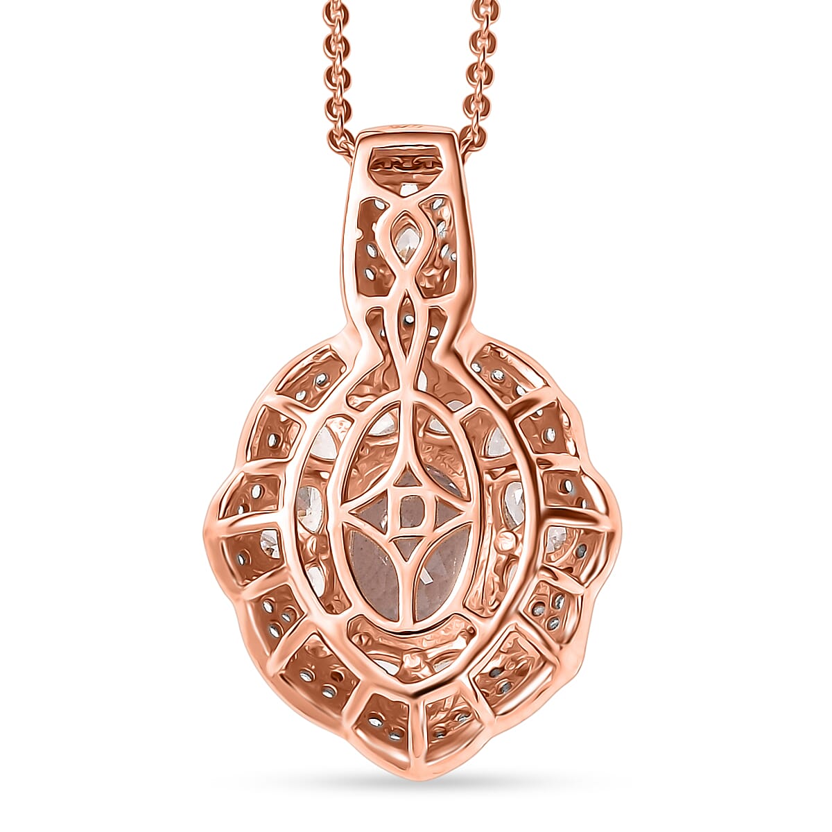 D'Joy Martha Rocha Kunzite and White Zircon 3.25 ctw Pendant Necklace in 18K Vermeil Rose Gold Over Sterling Silver 20 Inches  image number 4