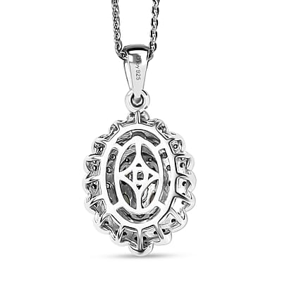 D'Joy Narsipatnam Alexandrite and White Zircon 1.00 ctw Crown of Shadows Pendant Necklace 20 inches in Rhodium Over Sterling Silver