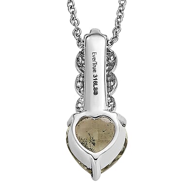 EverTrue Montezuma Prasiolite 3.60 ctw Pendant Necklace in Stainless Steel 20 Inches