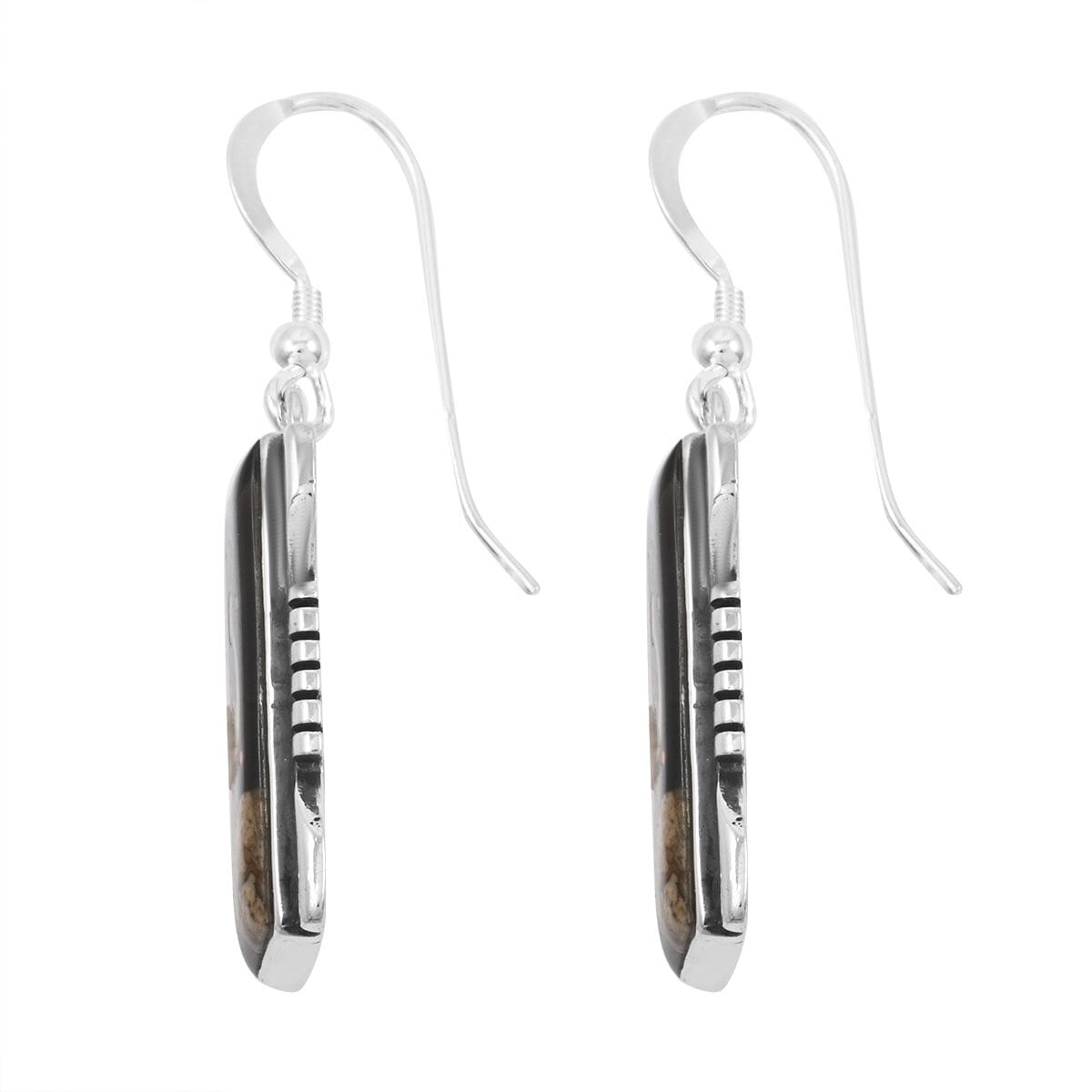 Santa Fe Style Black Onyx and Multi Gemstone 8.00 ctw Kokopelli Pendant and Earrings in Sterling Silver image number 5