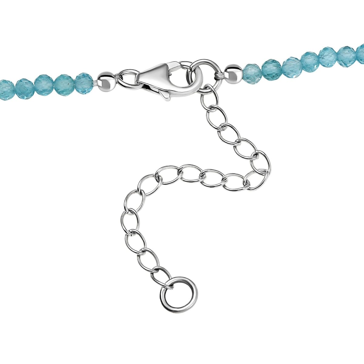D'Joy Artisan Crafted Larimar and Neon Apatite 31.40 ctw Ocean’s Grace Pendant with Apatite Beaded Necklace in Sterling Silver 20 Inches image number 4