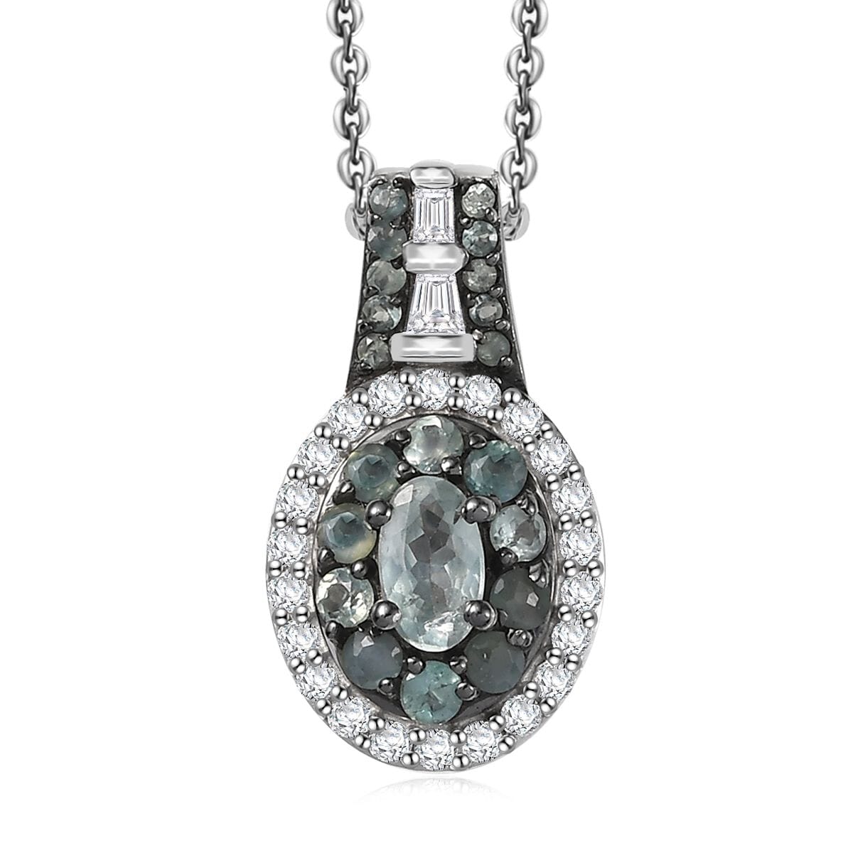 D'Joy Narsipatnam Alexandrite 1.00 ctw Pendant Necklace 20 Inches in Rhodium Over Sterling Silver image number 0