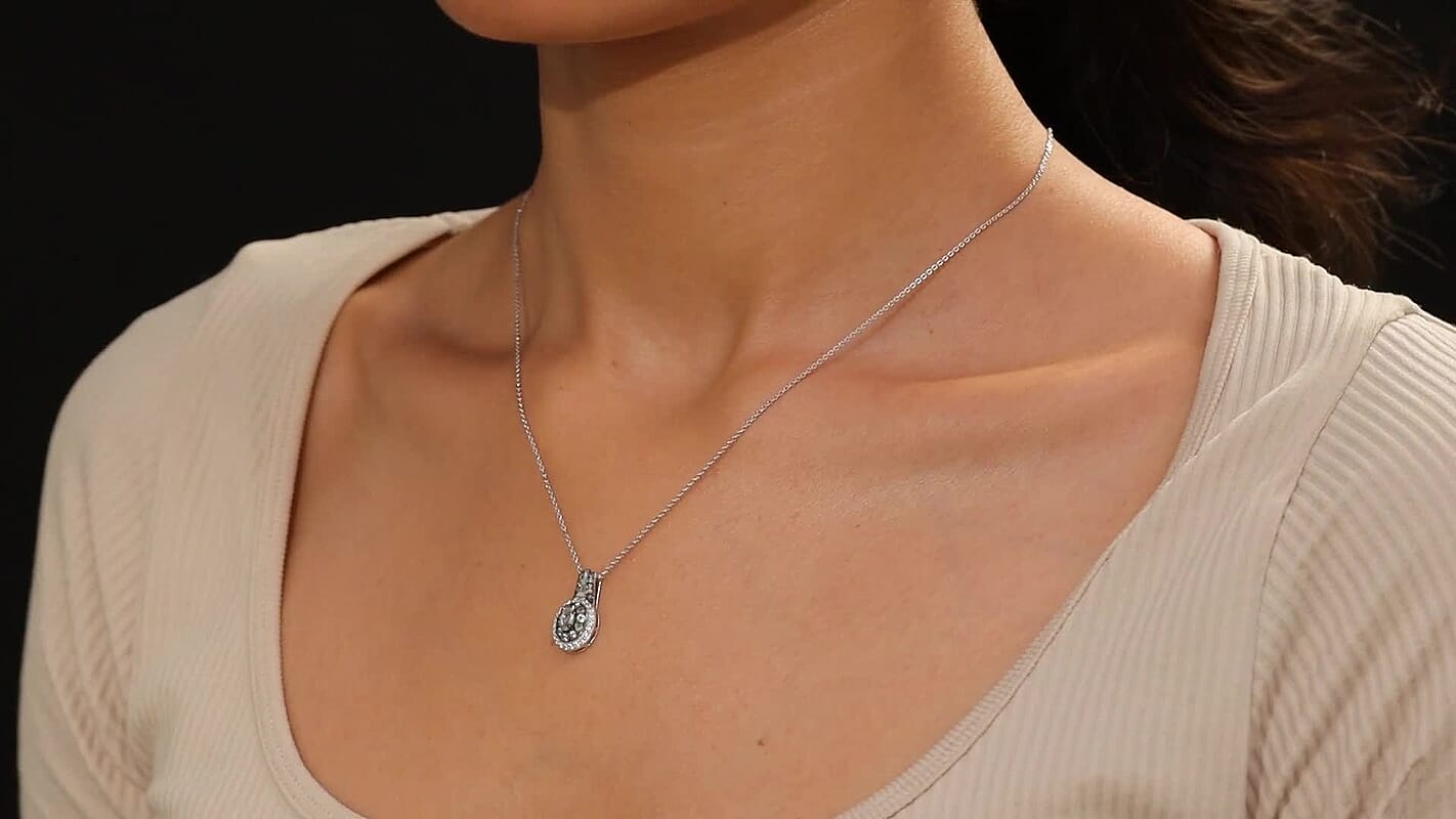 D'Joy Narsipatnam Alexandrite 1.00 ctw Pendant Necklace 20 Inches in Rhodium Over Sterling Silver