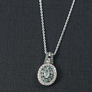 D'Joy Narsipatnam Alexandrite and White Zircon 1.00 ctw Regal Reflections Pendant Necklace 20 Inches in Rhodium Over Sterling Silver