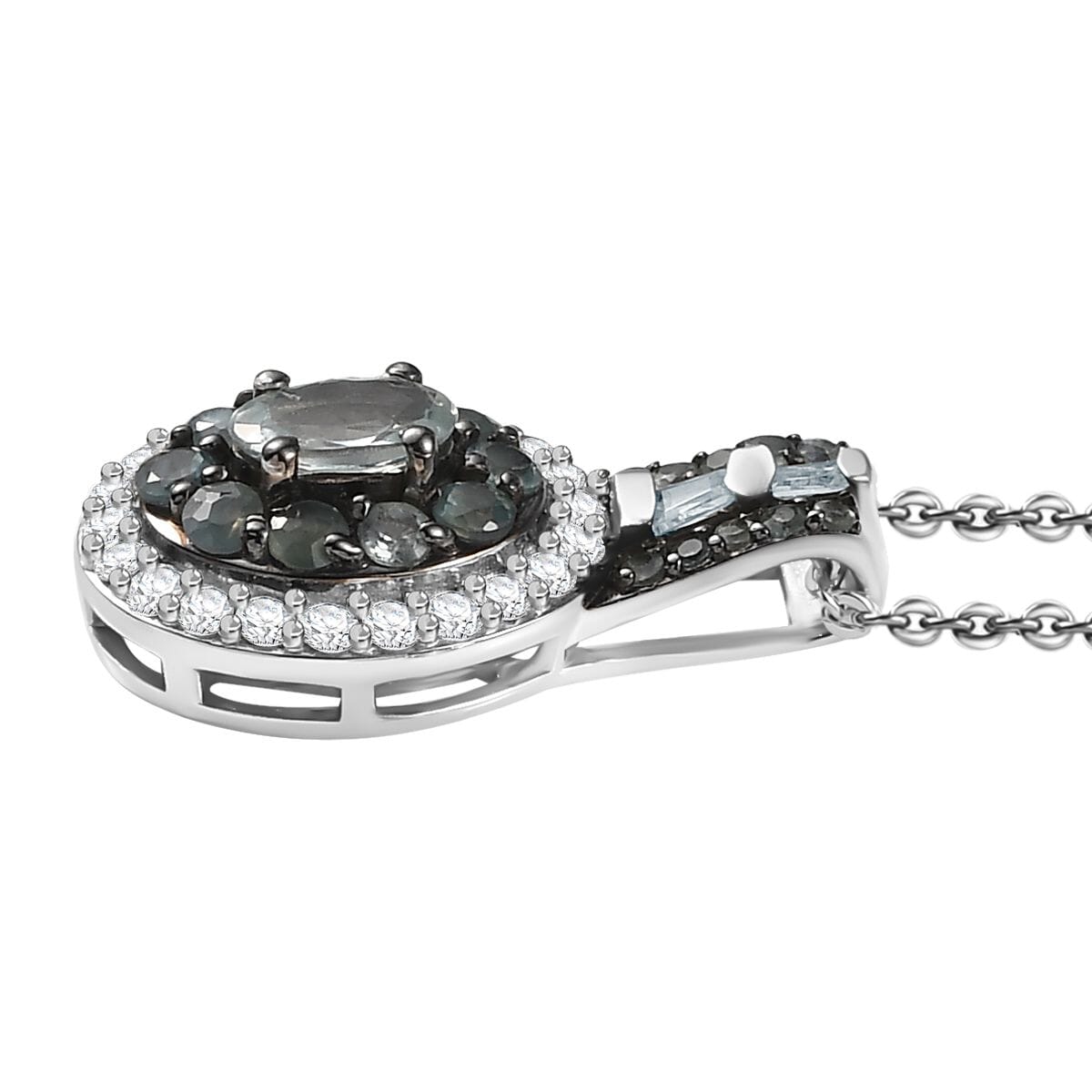 D'Joy Narsipatnam Alexandrite 1.00 ctw Pendant Necklace 20 Inches in Rhodium Over Sterling Silver image number 3