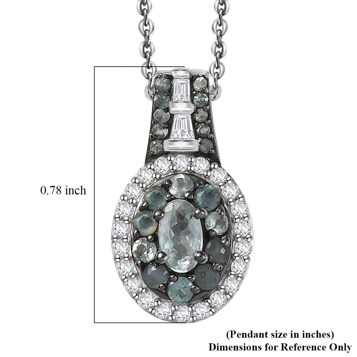 D'Joy Narsipatnam Alexandrite 1.00 ctw Pendant Necklace 20 Inches in Rhodium Over Sterling Silver image number 5