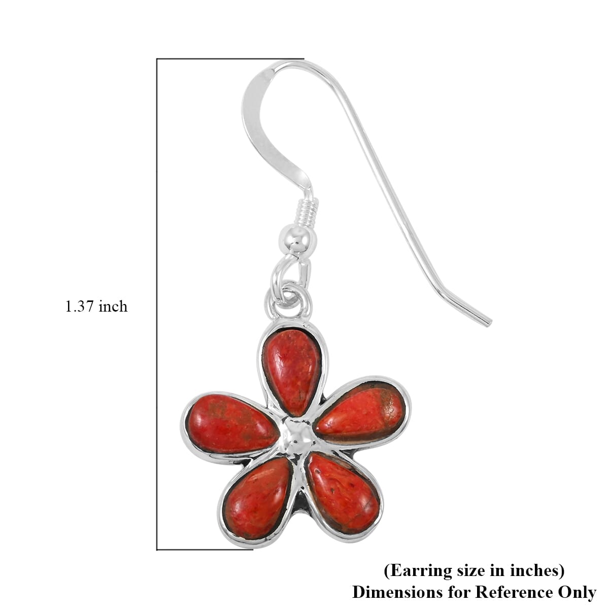 Santa Fe Style Enhanced Red Coral 5.75 ctw Pendant and Earrings in Sterling Silver image number 6
