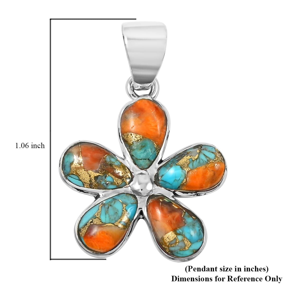 Santa Fe Style Spiny Turquoise 5.75 ctw Pendant and Earrings in Sterling Silver image number 4