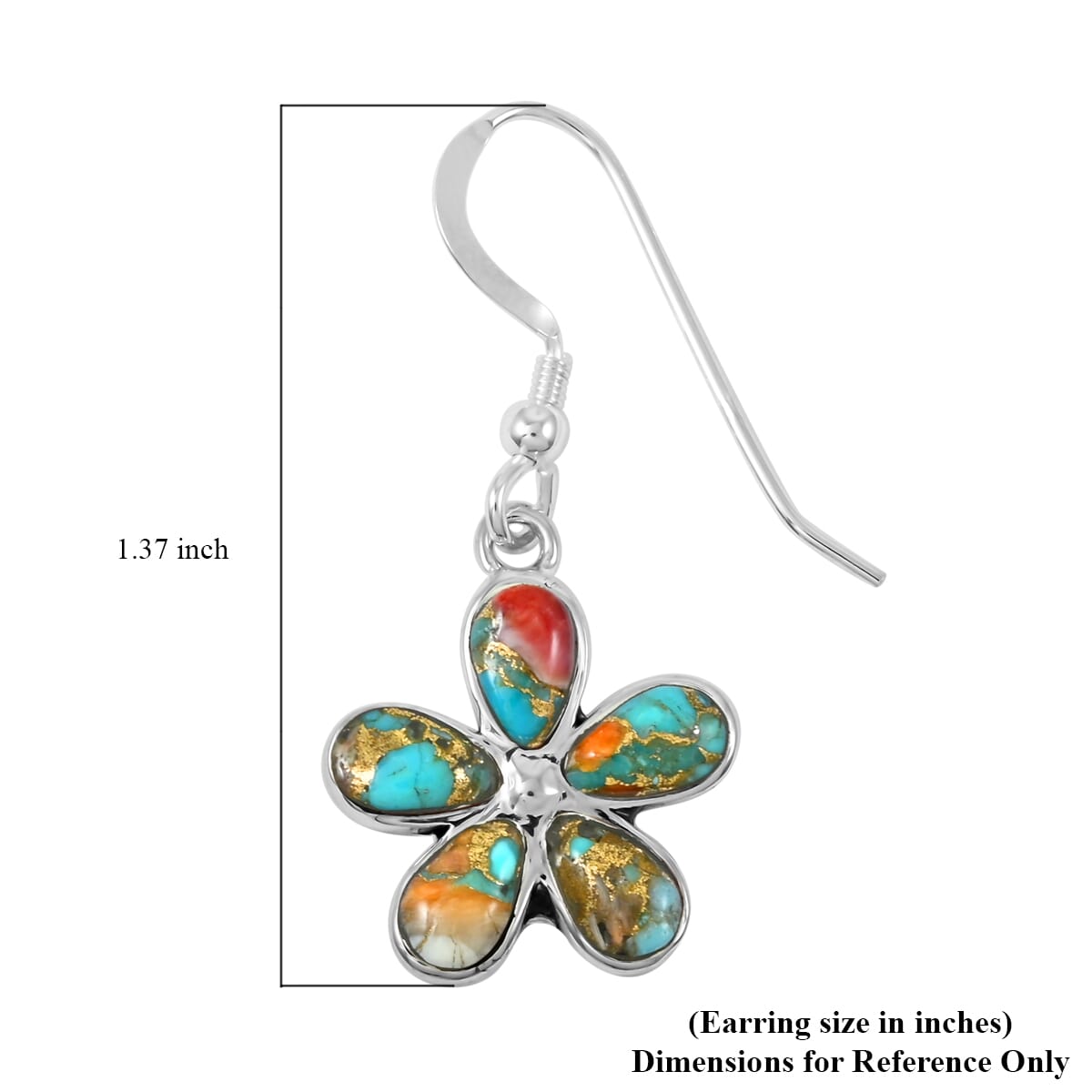 Santa Fe Style Spiny Turquoise 5.75 ctw Pendant and Earrings in Sterling Silver image number 6