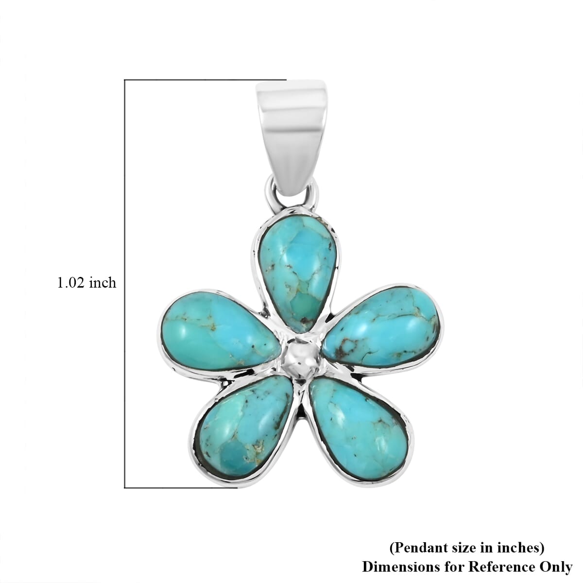 Santa Fe Style Kingman Turquoise 5.75 ctw Pendant and Earrings in Sterling Silver image number 4