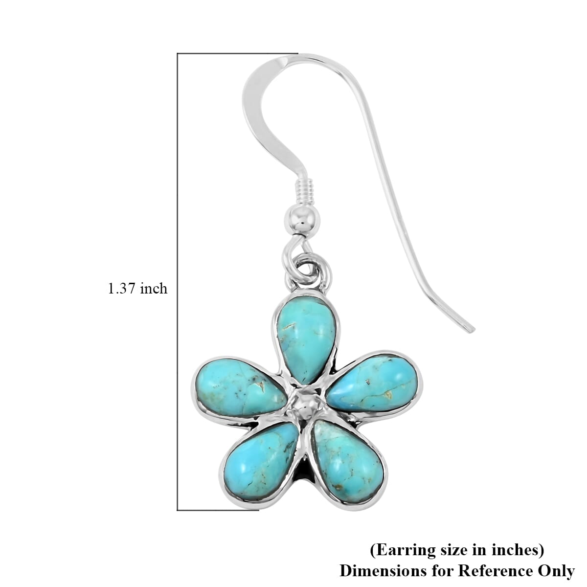 Santa Fe Style Kingman Turquoise 5.75 ctw Pendant and Earrings in Sterling Silver image number 6