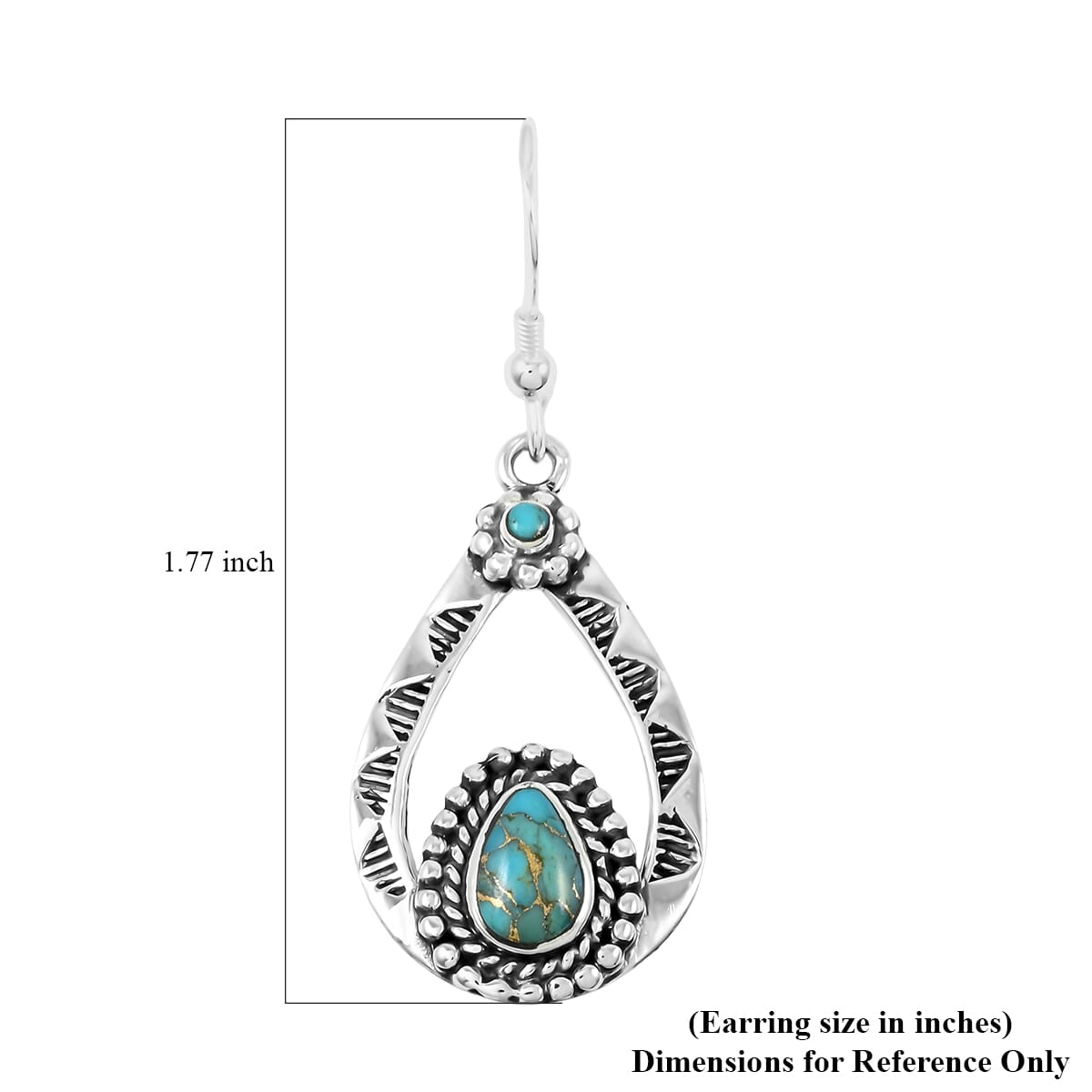 Santa Fe Style Mojave Turquoise 7.00 ctw Pendant and Earrings in Sterling Silver image number 6