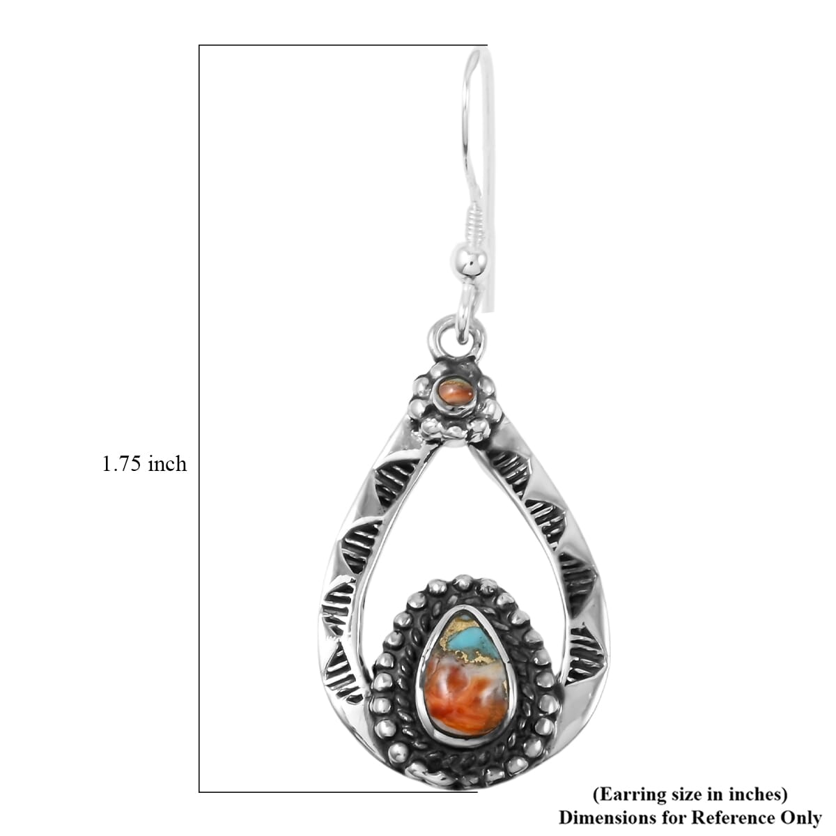 Santa Fe Style Spiny Turquoise 7.00 ctw Pendant and Earrings in Sterling Silver image number 6