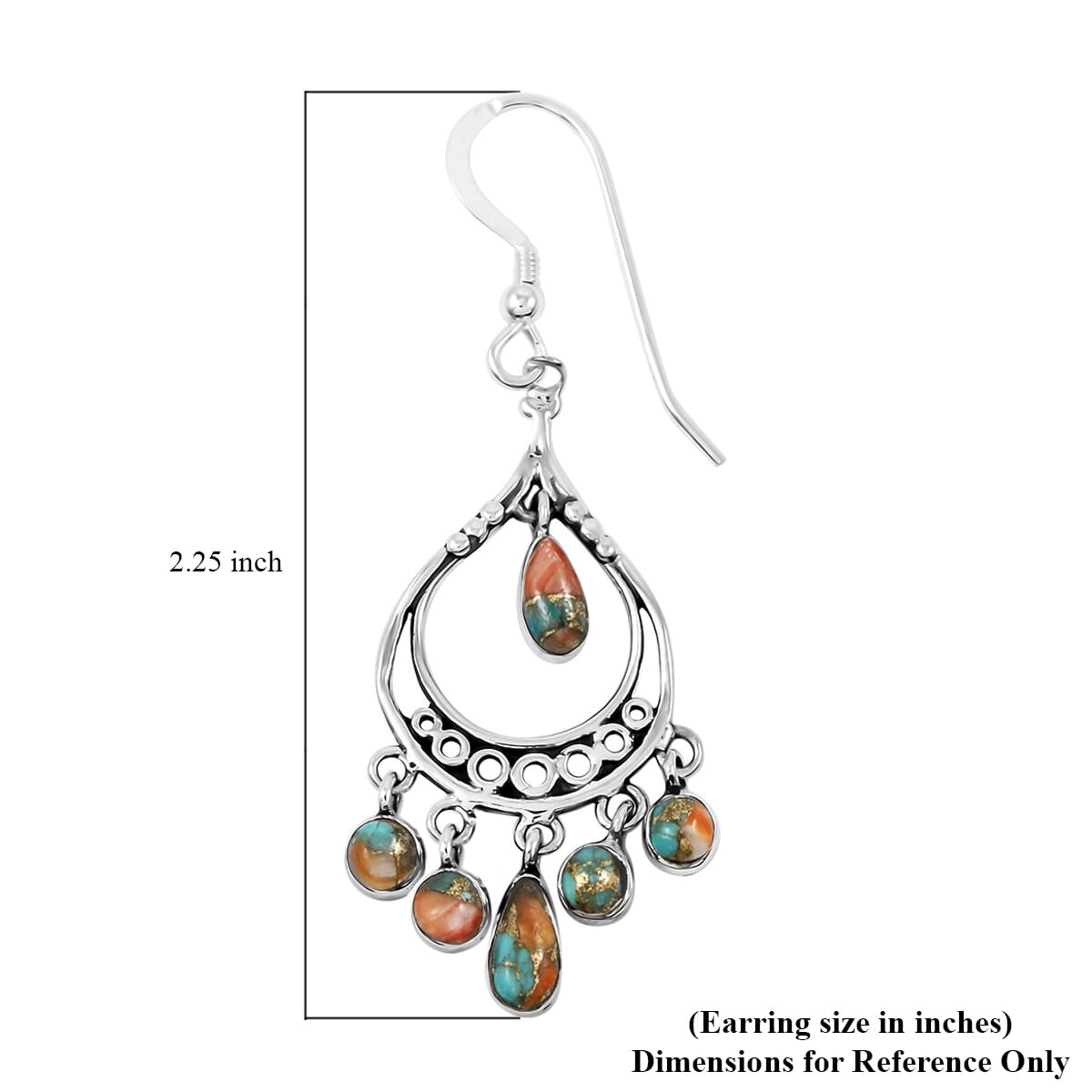 Santa Fe Style Spiny Turquoise 18.00 ctw Pendant and Earrings in Sterling Silver image number 6