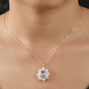 D'Joy Premium Martha Rocha Kunzite and Multi Gemstone 3.80 ctw Celestial Bloom Pendant Necklace in 18K Vermeil Rose Gold Over Sterling Silver 20 Inches