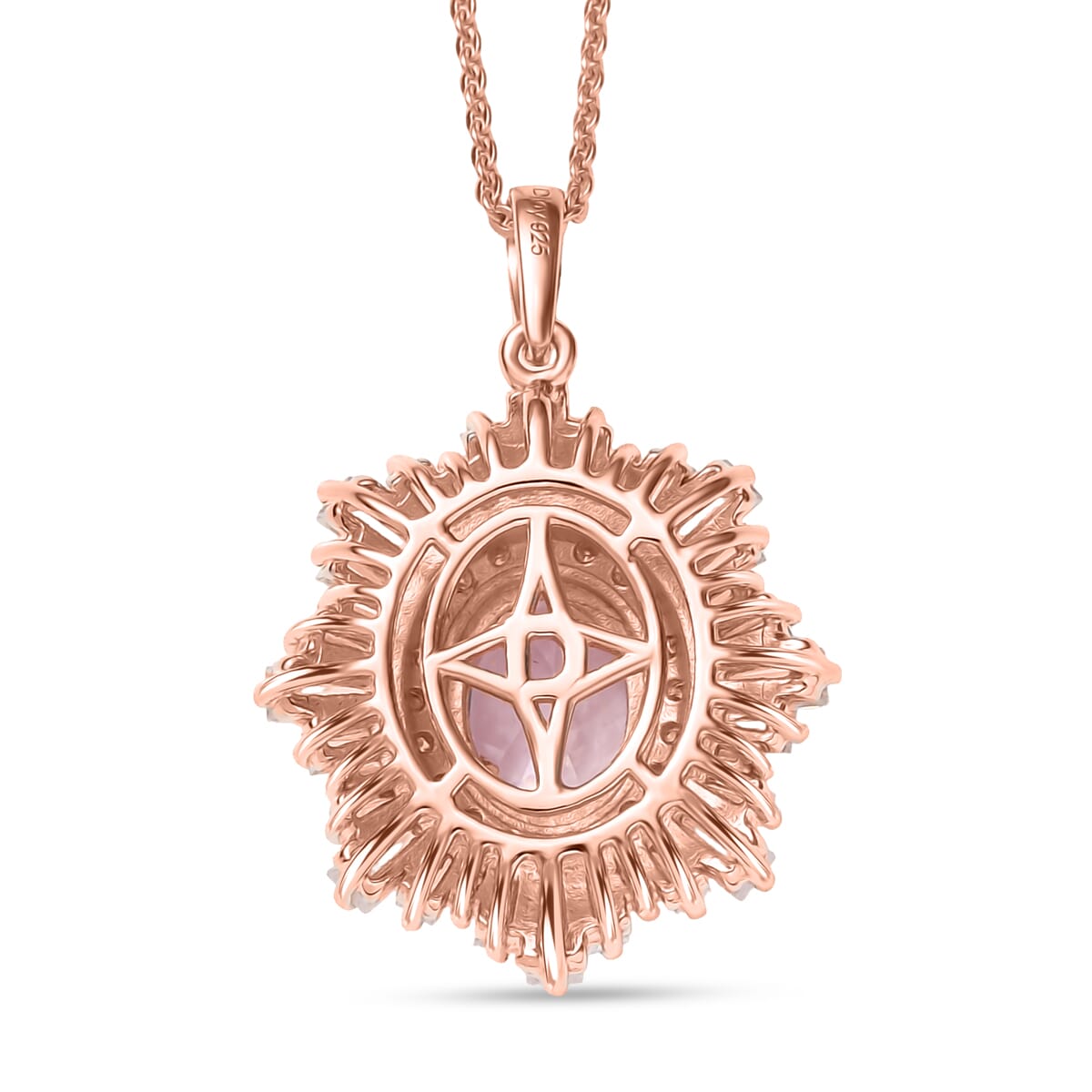 D'Joy Premium Martha Rocha Kunzite and Multi Gemstone 3.80 ctw Celestial Bloom Pendant Necklace in 18K Vermeil Rose Gold Over Sterling Silver 20 Inches image number 3