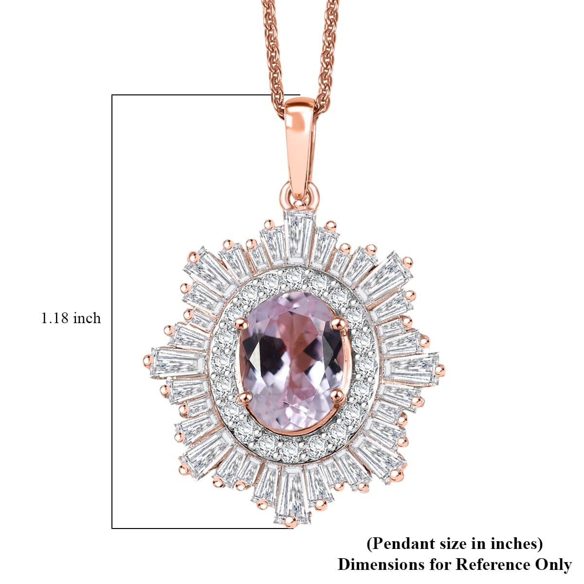 D'Joy Premium Martha Rocha Kunzite and Multi Gemstone 3.80 ctw Celestial Bloom Pendant Necklace in 18K Vermeil Rose Gold Over Sterling Silver 20 Inches image number 5