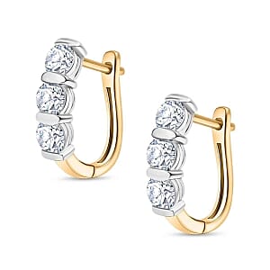Moissanite Ring (Size 5.5) and 2.03 ctw Earrings in Sterling Silver