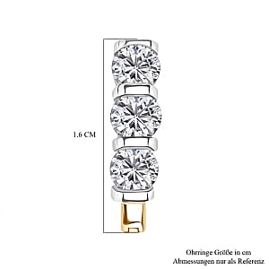 Moissanite Ring (Size 5.5) and 2.03 ctw Earrings in Sterling Silver