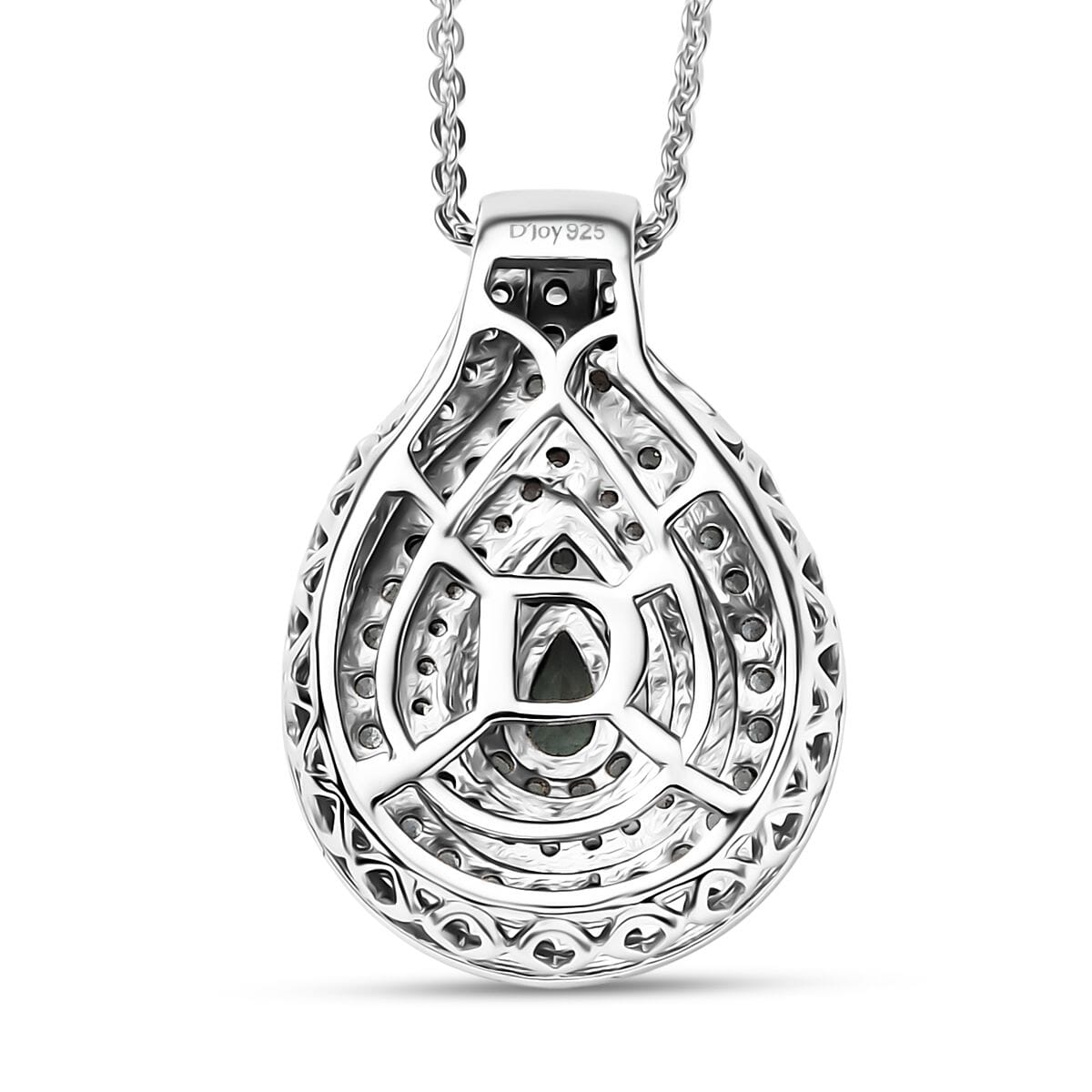 D’Joy Narsipatnam Alexandrite and White Zircon   1.50 ctw Wave of Illusion Pendant Necklace 20 Inches in Rhodium Over Sterling Silver  image number 4