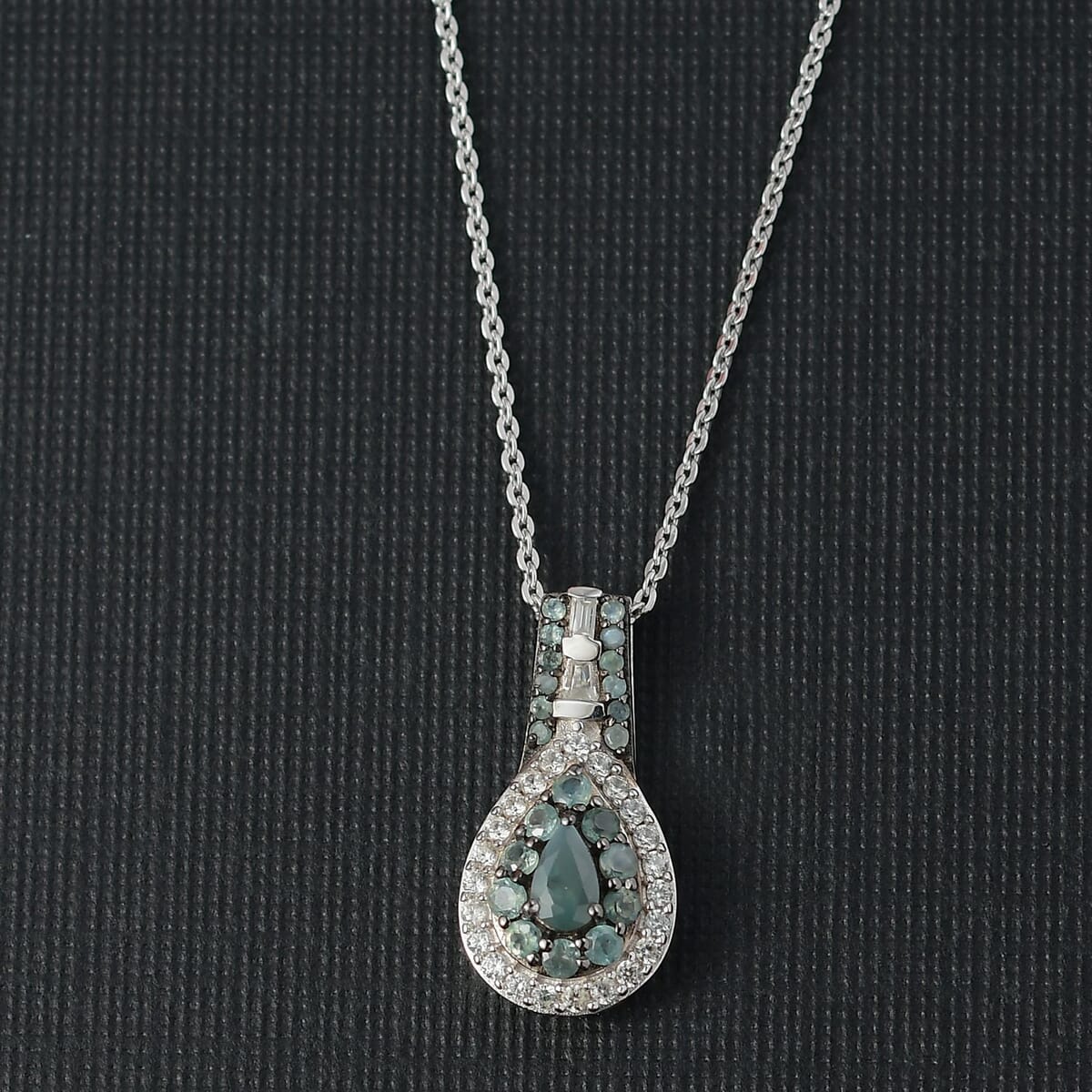 D’Joy Narsipatnam Alexandrite and White Zircon 0.90 ctw Regal Reflections Pendant Necklace 20 (Inches) in Rhodium Over Sterling Silver image number 1