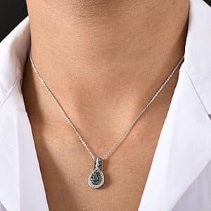 D'Joy Narsipatnam Alexandrite and White Zircon 0.90 ctw Regal Reflections Pendant Necklace 20 (Inches) in Rhodium Over Sterling Silver
