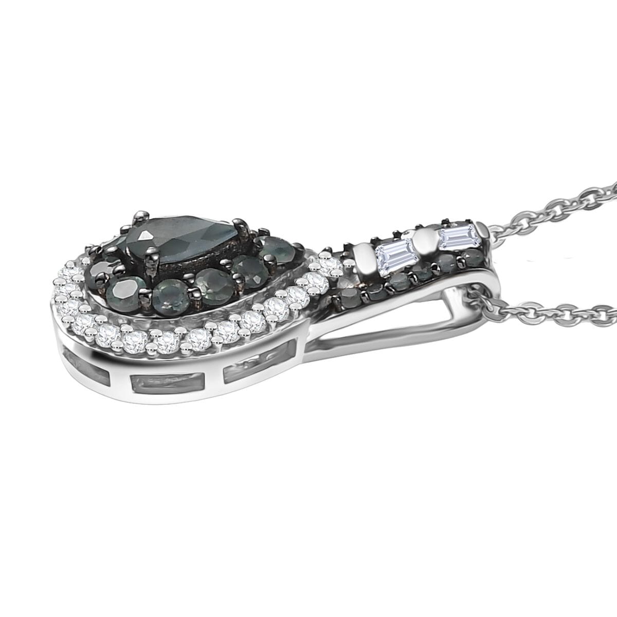 D’Joy Narsipatnam Alexandrite and White Zircon 0.90 ctw Regal Reflections Pendant Necklace 20 (Inches) in Rhodium Over Sterling Silver image number 3