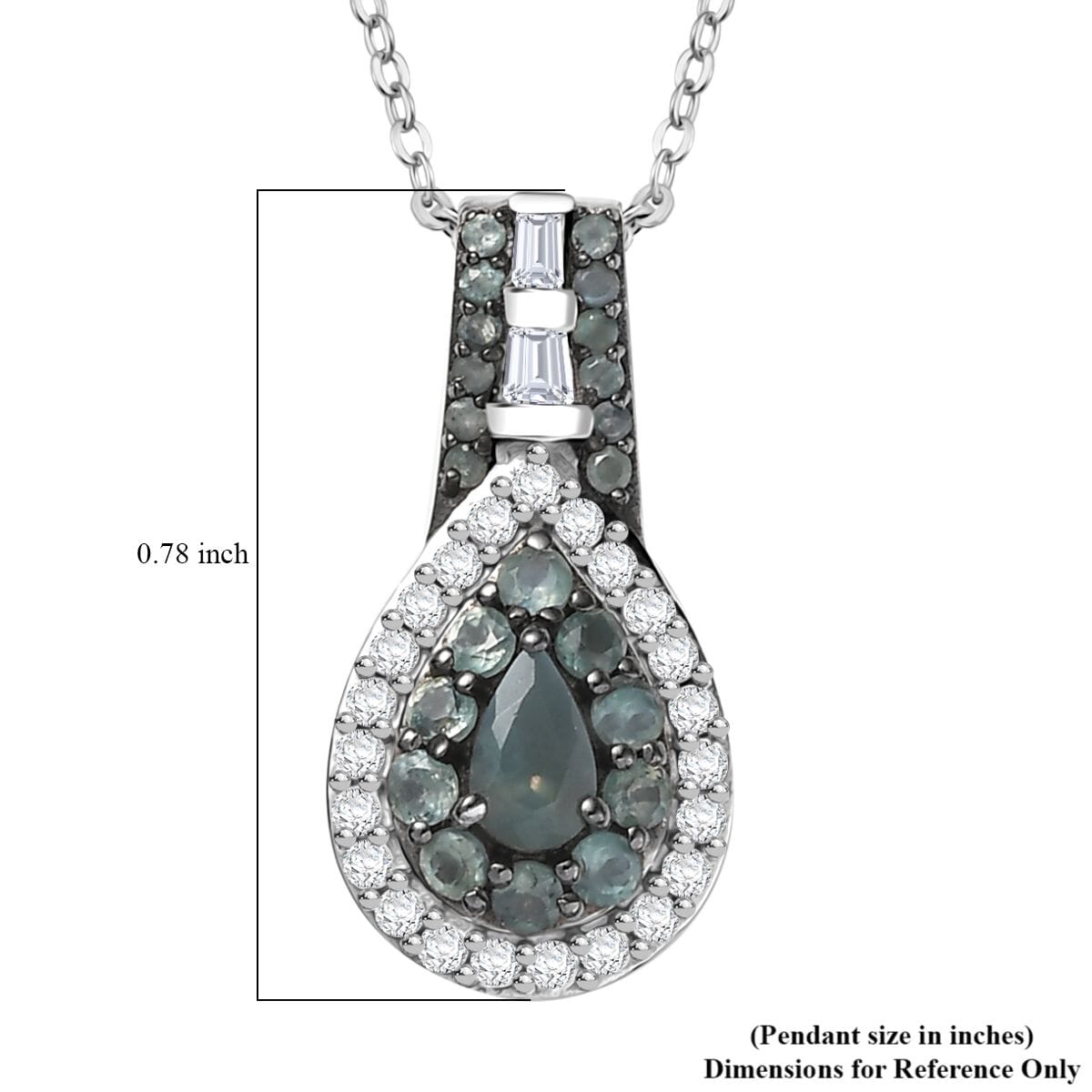 D’Joy Narsipatnam Alexandrite and White Zircon 0.90 ctw Regal Reflections Pendant Necklace 20 (Inches) in Rhodium Over Sterling Silver image number 5