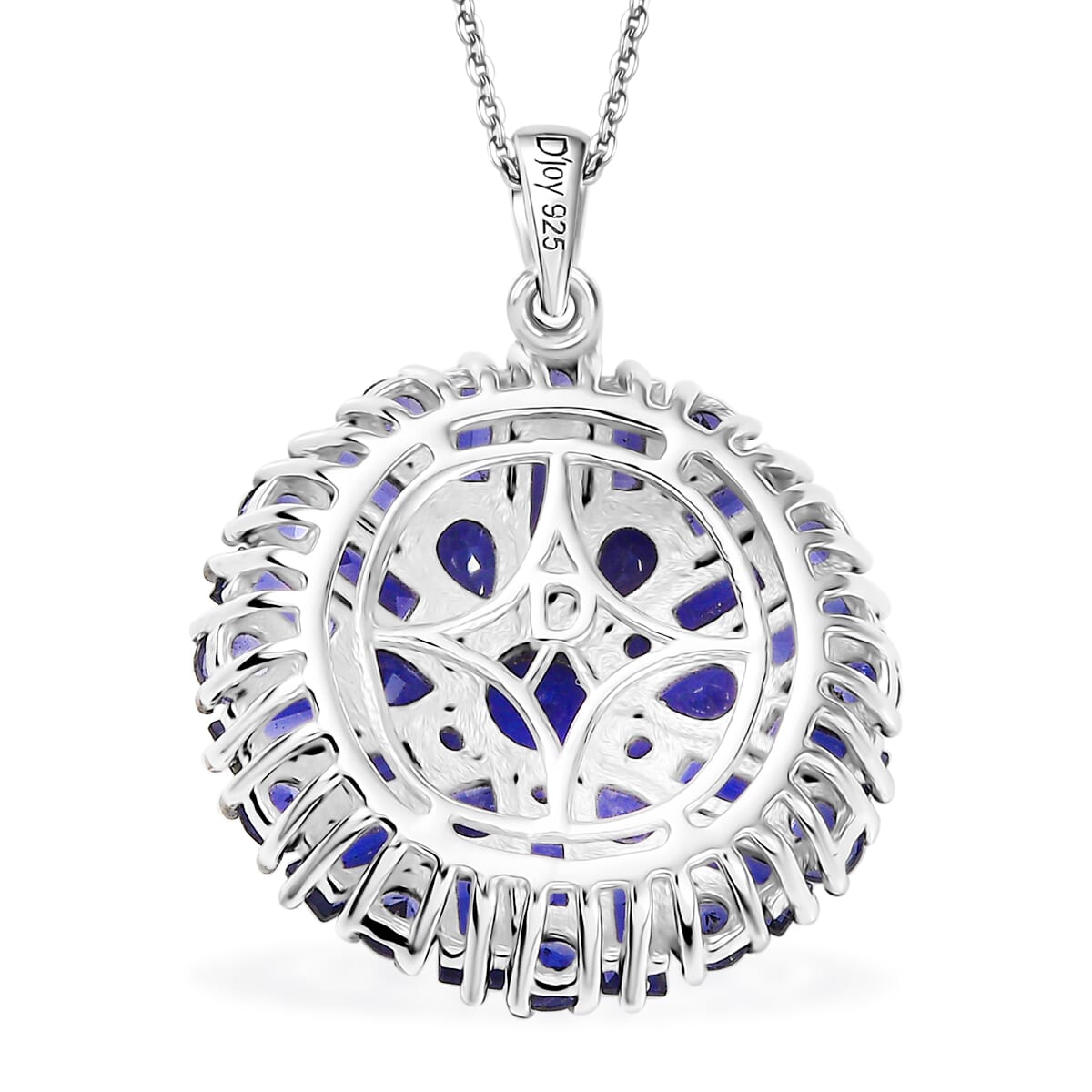 D'Joy Premium Catalina Iolite 4.80 ctw Starflare Pendant Necklace in Rhodium Over Sterling Silver 20 Inches image number 4