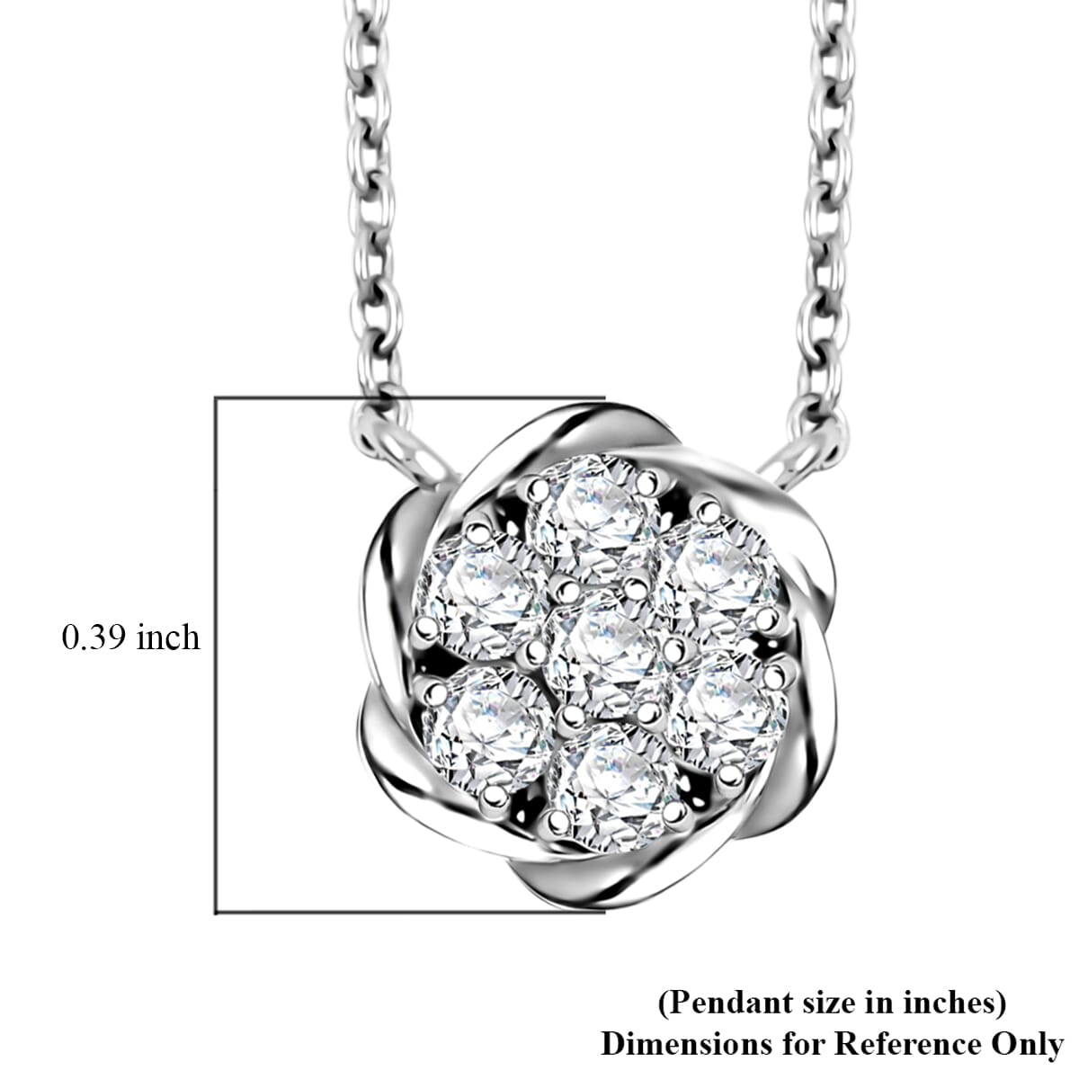 Luxuriant Lab Grown Diamond G SI 1.15 ctw Floral Necklace 18-20 Inches and Stud Earrings in Sterling Silver image number 5