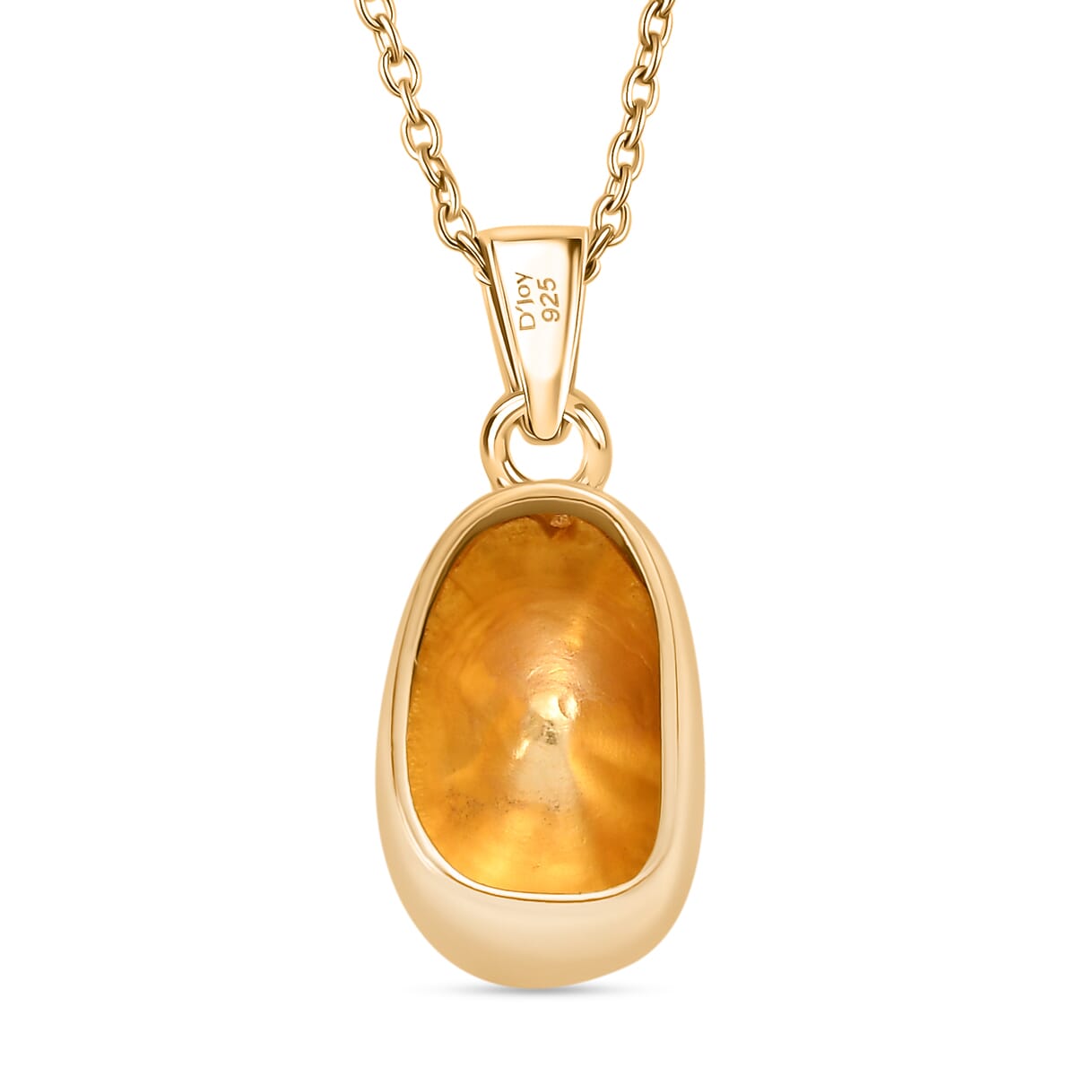 Luxuriant Lab Grown Polki Diamond 0.50 ctw Pendant Necklace in 18K Vermeil Yellow Gold Over Sterling Silver 20 Inches image number 4