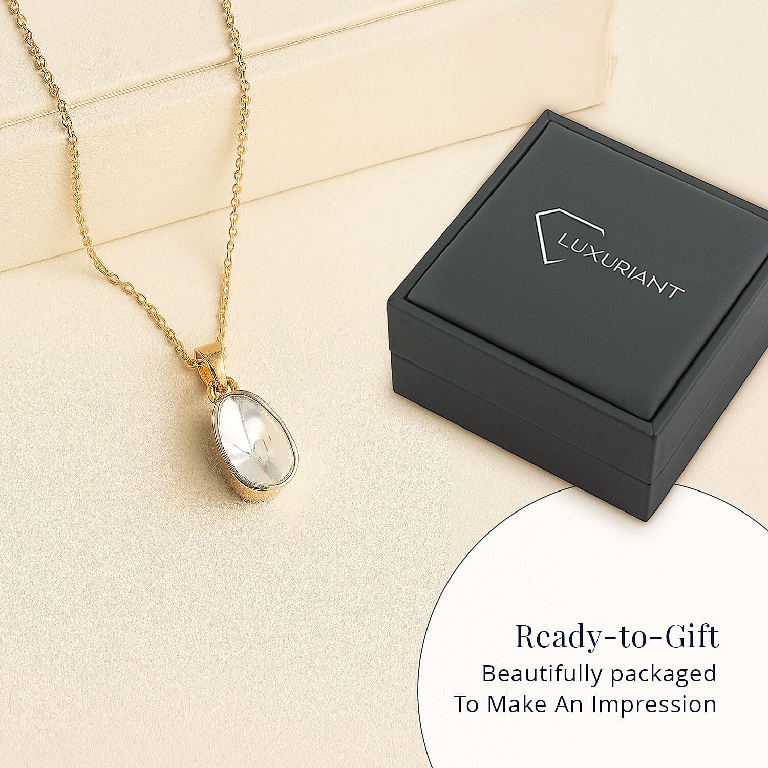 D'Joy Lab Grown Polki Diamond 0.50 ctw Timeless Solitaire Pendant Necklace in 18K Vermeil Yellow Gold Over Sterling Silver 20 Inches