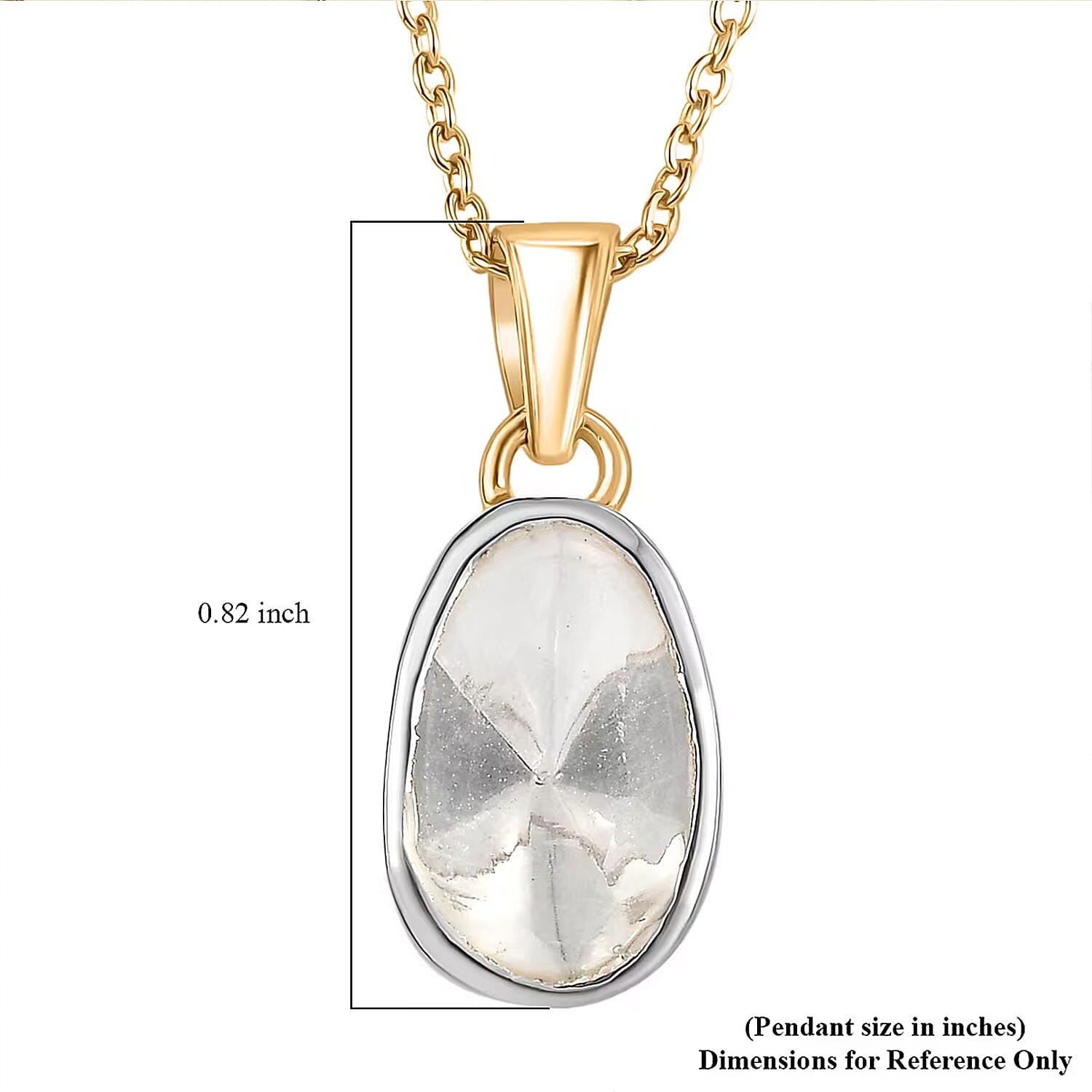 D'Joy Lab Grown Polki Diamond 0.50 ctw Timeless Solitaire Pendant Necklace in 18K Vermeil Yellow Gold Over Sterling Silver 20 Inches