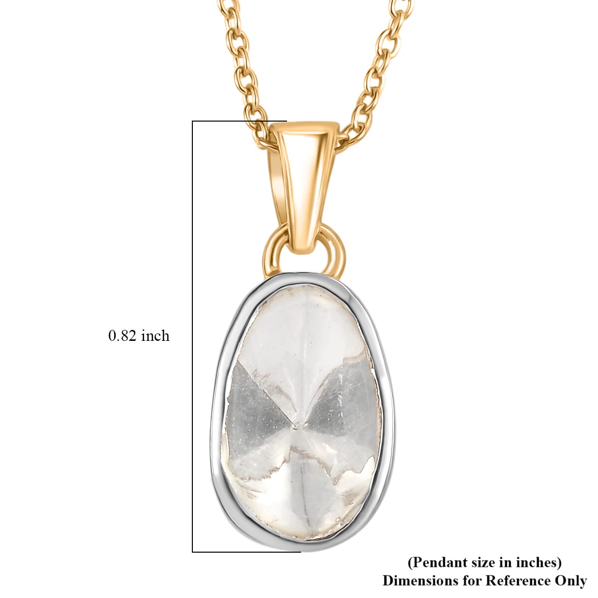 Luxuriant Lab Grown Polki Diamond 0.50 ctw Pendant Necklace in 18K Vermeil Yellow Gold Over Sterling Silver 20 Inches image number 6