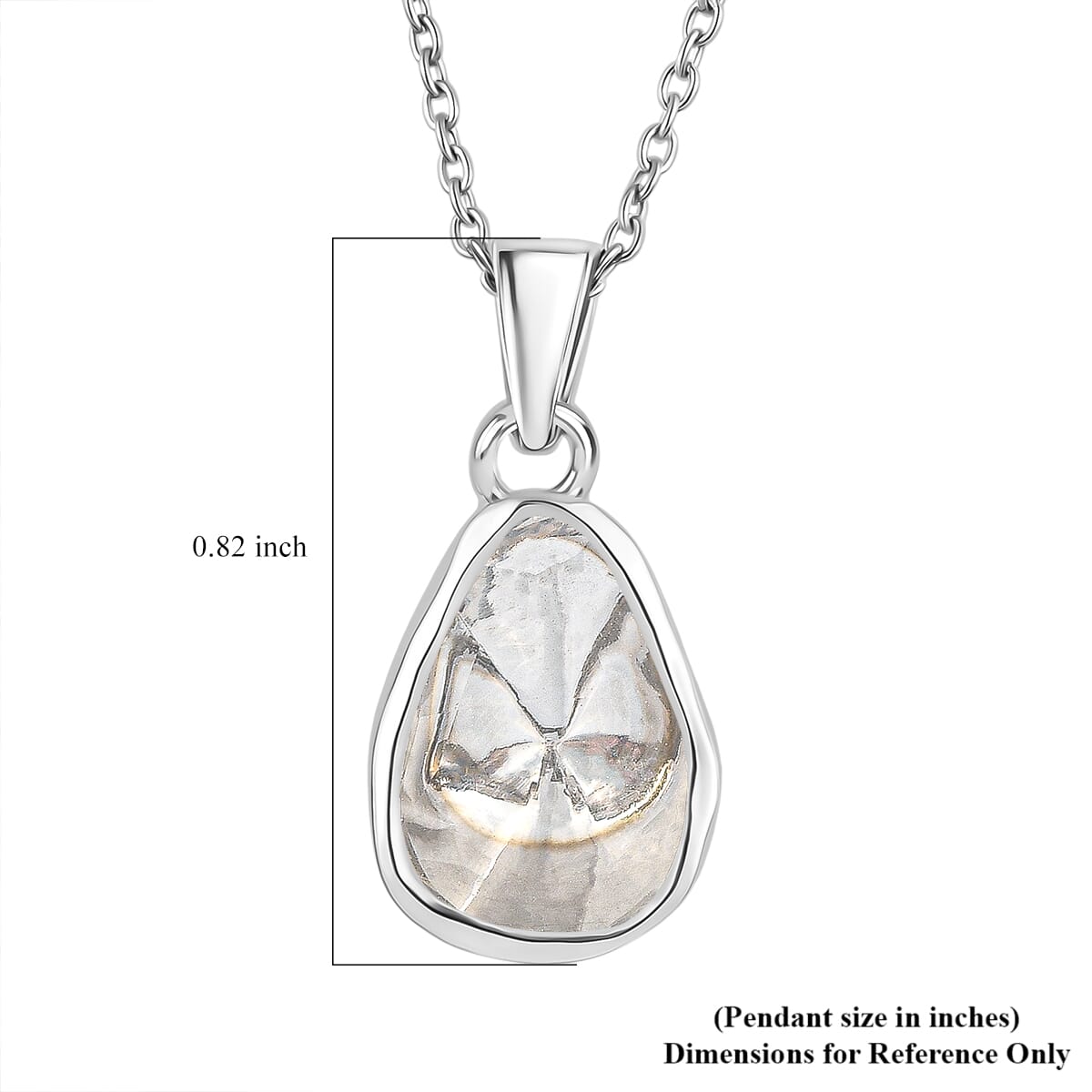 Luxuriant Lab Grown Polki Diamond 0.50 ctw Pendant Necklace in Rhodium Over Sterling Silver 20 Inches image number 6