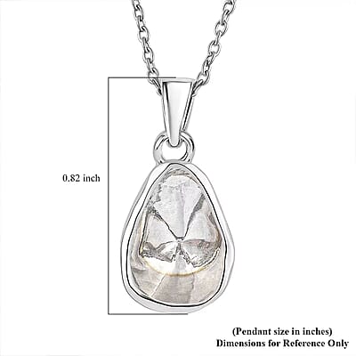 D'Joy Lab Grown Polki Diamond 0.50 ctw Timeless Solitaire Pendant Necklace in Rhodium Over Sterling Silver 20 Inches