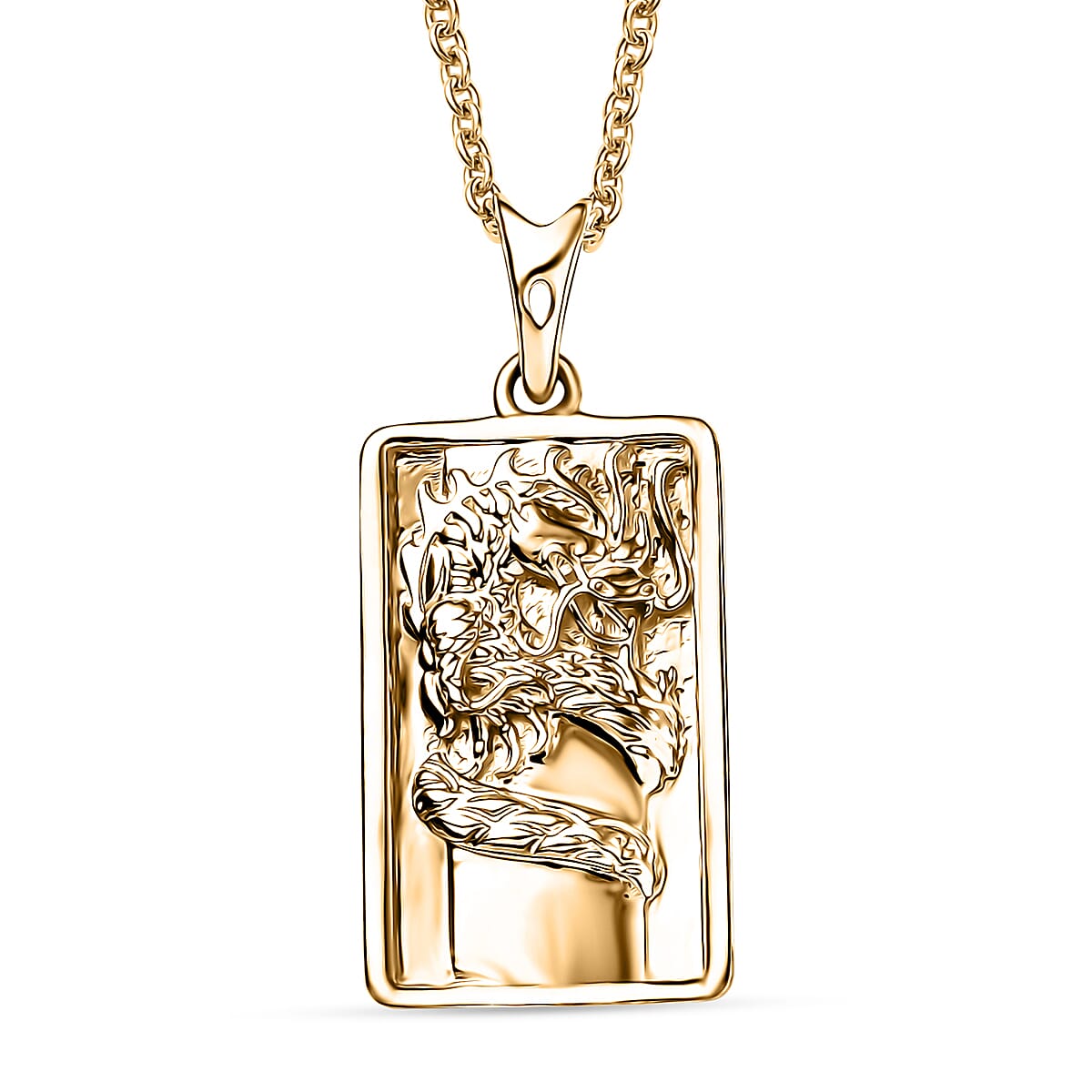 Luxoro Dragon Bar Pendant Necklace in 10K Yellow Gold 4.75 Grams 20 Inches image number 0
