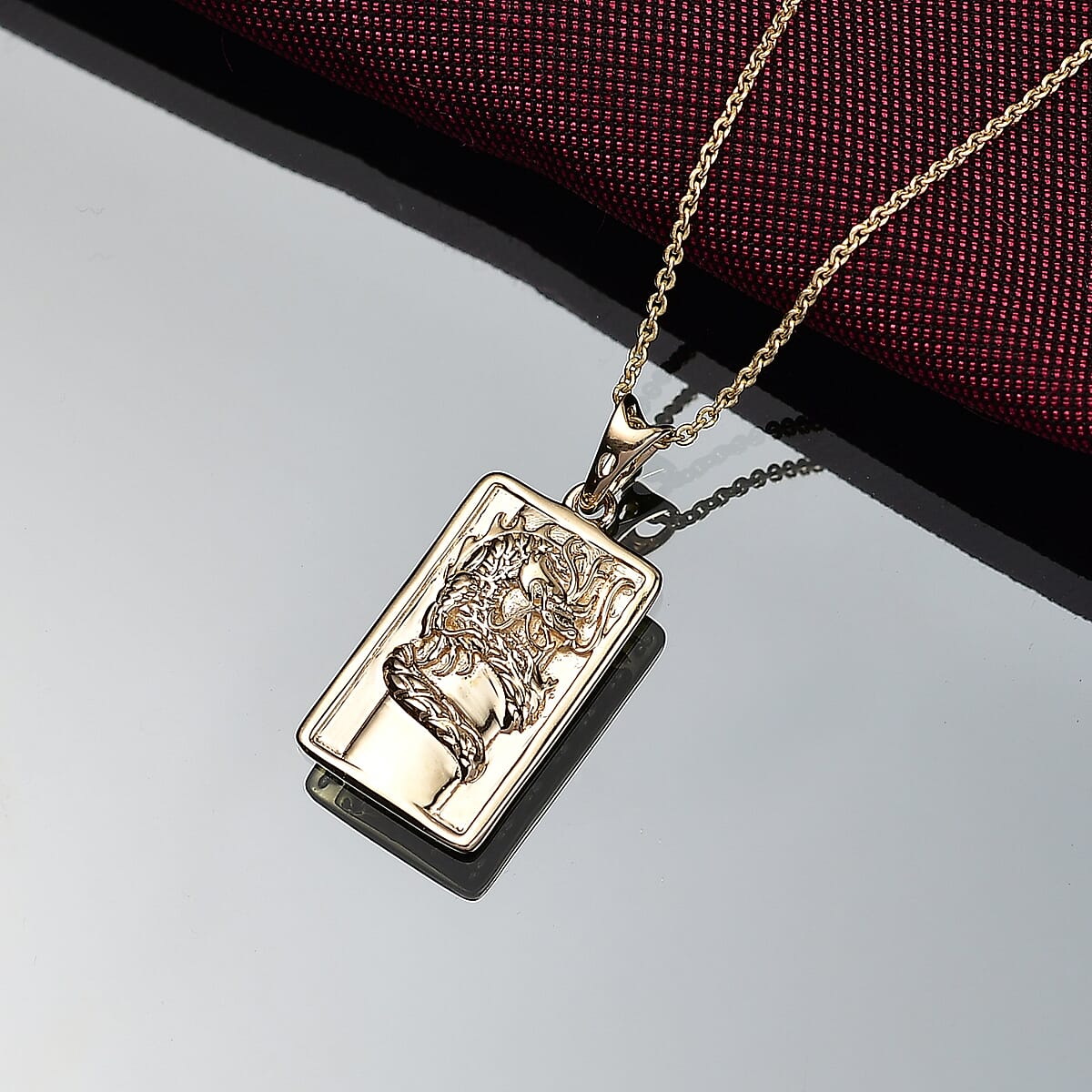 Luxoro Dragon Bar Pendant Necklace in 10K Yellow Gold 4.75 Grams 20 Inches image number 1